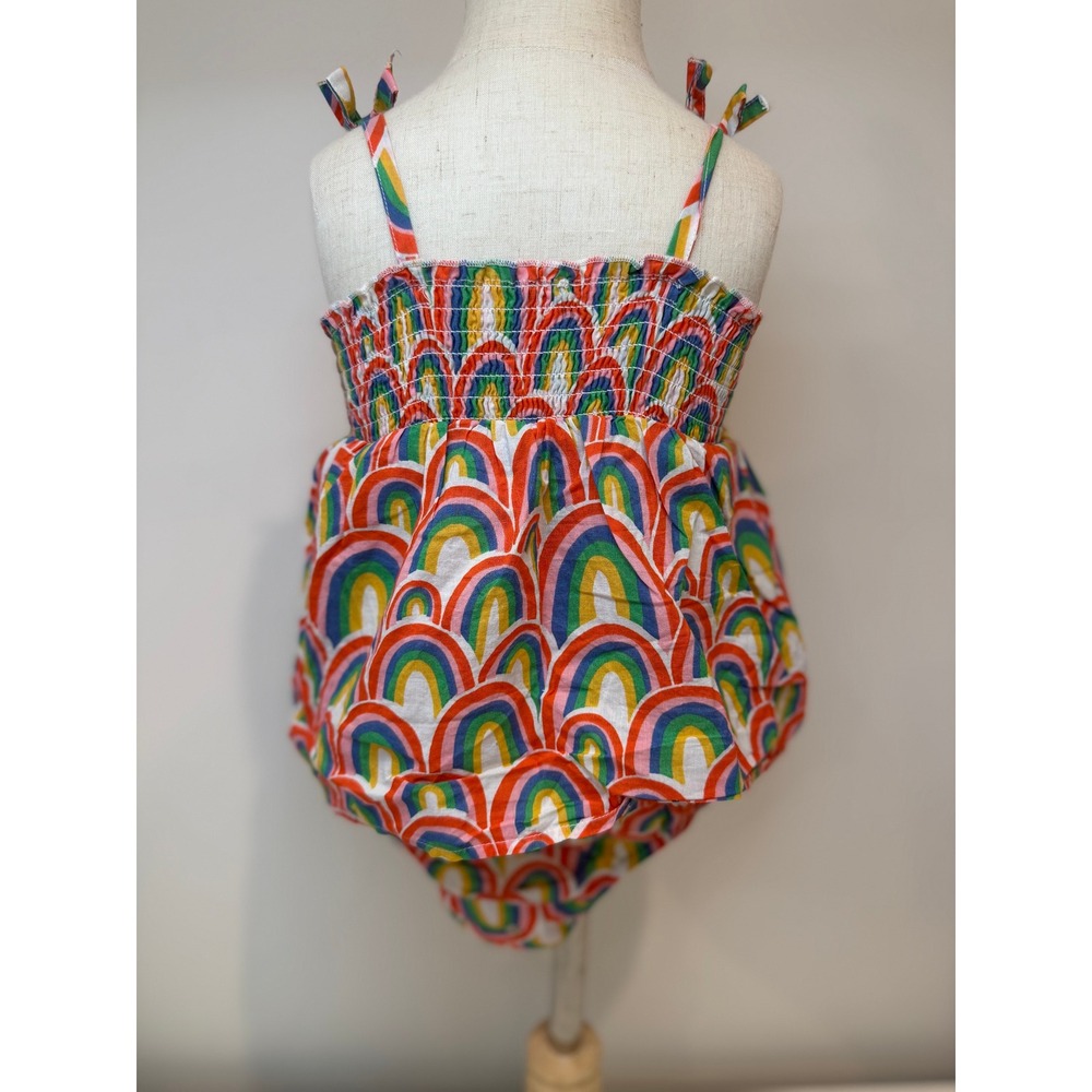 Tucker + Tate Baby Girl Tiered Dress Cotton Sleeveless Playful Rainbow 12M - Picture 2 of 3